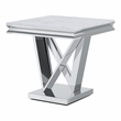 Bowery Hill Glam Metal 2-Piece Coffee Table Set with Chrome Finish