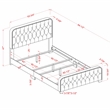Bowery Hill Beige Queen Upholstered Wood Bed with Button Tufted Design