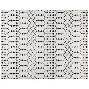 Bowery Hill 8' x 10' Geometric Polyester Area Rug in Ivory and Black