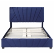 Bowery Hill Upholstered Queen Bed with 4-Drawer Storage in Navy