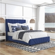 Bowery Hill Upholstered Queen Bed with 4-Drawer Storage in Navy