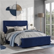 Bowery Hill Full Upholstered Bed with Hidden Storage in Navy Fabric