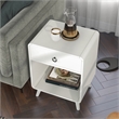 Bowery Hill Mid-Century 1-Drawer Wood Side Table in Antique White
