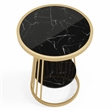 Bowery Hill Amador Metal Side Table with Gold Frame and Black Top