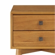 Bowery Hill Mid-Century Modern Wood 2-Drawer Side Table in Light Oak