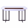 Bowery Hill Contemporary Metal 1-Drawer Sofa Table in White
