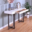 Bowery Hill Contemporary Metal 1-Drawer Sofa Table in White
