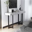 Bowery Hill Contemporary Metal 1-Drawer Sofa Table in Gray
