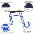 Bowery Hill Gaming Desk in Engineered Wood and Steel with Ergonomic Blue Frame