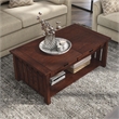 Bowery Hill Wood Coffee Table with Hidden Storage in Dark Oak