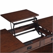 Bowery Hill Wood Coffee Table with Hidden Storage in Dark Oak