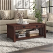 Bowery Hill Wood Coffee Table with Hidden Storage in Dark Oak