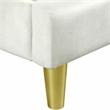 Bowery Hill Beige Upholstered Eastern King Bed with Gold Frame
