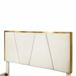 Bowery Hill Beige Upholstered Eastern King Bed with Gold Frame