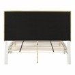 Bowery Hill Beige Upholstered Eastern King Bed with Gold Frame