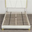 Bowery Hill Beige Upholstered Eastern King Bed with Gold Frame