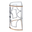 Bowery Hill Semi-Round Sofa Table with Glass Top in Chrome and Gold
