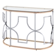 Bowery Hill Semi-Round Sofa Table with Glass Top in Chrome and Gold