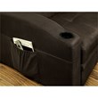 Bowery Hill Transitional Fabric Convertible Sofa with Cup Holders in Brown