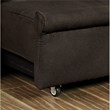 Bowery Hill Transitional Fabric Convertible Sofa with Cup Holders in Brown