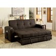 Bowery Hill Transitional Fabric Convertible Sofa with Cup Holders in Brown