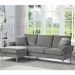 Bowery Hill Contemporary Gray Chenille L-Shaped Sectional Sofa
