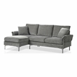 Bowery Hill Contemporary Gray Chenille L-Shaped Sectional Sofa