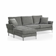 Bowery Hill Contemporary Gray Chenille L-Shaped Sectional Sofa
