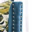 Bowery Hill Velvet-Like Transitional Tufted Sofa in Dark Teal Blue