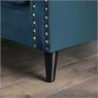 Bowery Hill Velvet-Like Transitional Tufted Sofa in Dark Teal Blue