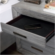 Bowery Hill Transitional Gray Wood Nightstand with USB Ports