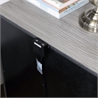 Bowery Hill Transitional Gray Wood Nightstand with USB Ports
