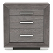 Bowery Hill Transitional Gray Wood Nightstand with USB Ports