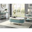 Bowery Hill Glam 3-Piece Wood Coffee Table Set in Light Teal