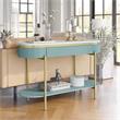 Bowery Hill Glam 3-Piece Wood Coffee Table Set in Light Teal