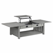 Bowery Hill Wood Coffee Table with Hidden Lift Shelf in Gray Finish