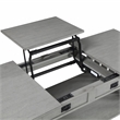 Bowery Hill Wood Coffee Table with Hidden Lift Shelf in Gray Finish