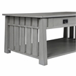 Bowery Hill Wood Coffee Table with Hidden Lift Shelf in Gray Finish