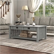 Bowery Hill Wood Coffee Table with Hidden Lift Shelf in Gray Finish