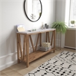 Bowery Hill 2-Tier Farmhouse Console Table in Warm Oak and Concrete