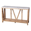 Bowery Hill 2-Tier Farmhouse Console Table in Warm Oak and Concrete