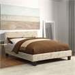 Bowery Hill Beige Queen Platform Bed with Vertical Stitched Headboard