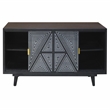 Bowery Hill Solid Wood Two-Door Buffet in Black with Art Deco Design