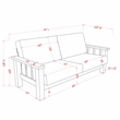 Bowery Hill Rustic Sofa in Brown Fabric and Wood Plaid Finish
