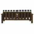 Bowery Hill Rustic Sofa in Brown Fabric and Wood Plaid Finish