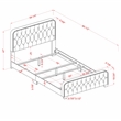Bowery Hill Transitional Full Bed Upholstered with Brown Wood Finish