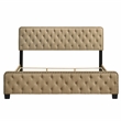 Bowery Hill Transitional Full Bed Upholstered with Brown Wood Finish