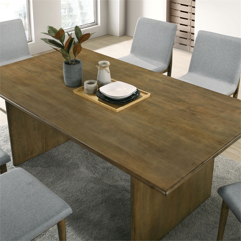 Bowery Hill Solid Wood 7-Piece Dining Set with Upholstered Chairs