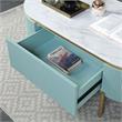 Bowery Hill Glam 2-Piece Coffee Table Set in Light Teal and Gold Finish