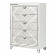 Bowery Hill Contemporary Solid Wood 5-Drawer Chest in White Finish